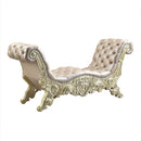 Vatican - Bench - Synthetic Leather, Light Gold & Champagne Silver
