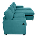 Convertible Sectional Sofa With Storage Chaise Lounges And USB Ports