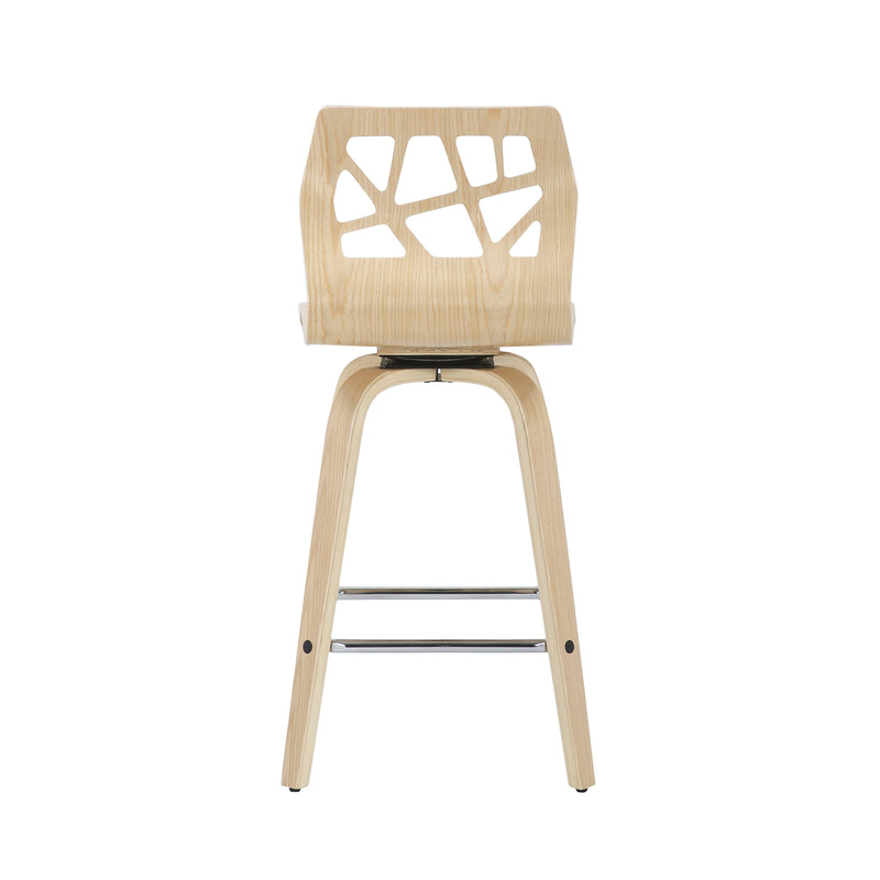 Folia - Mid Century Modern Counter Stool With Footrest (Set of 2)