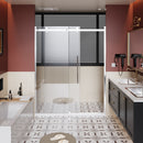 Frameless Shower Door Single Sliding, Adjustable Zinc Roller Rail - Chrome