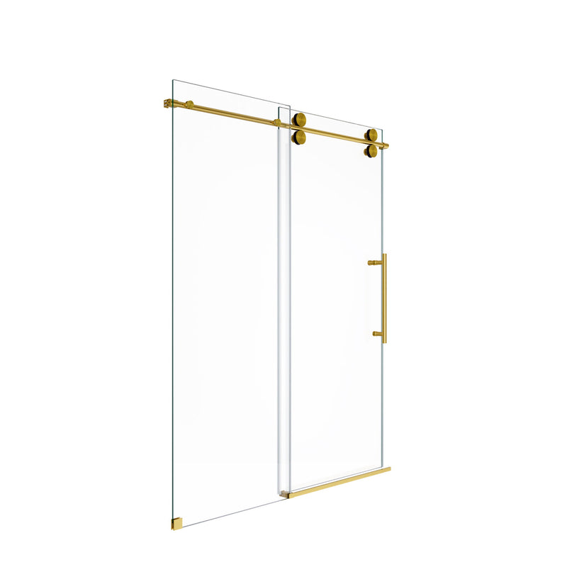 Frameless Single Sliding Shower Door With Clear Tempered Glass