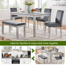 Dining Table Set, Table With A Rectangular Table And Upholstered Chairs