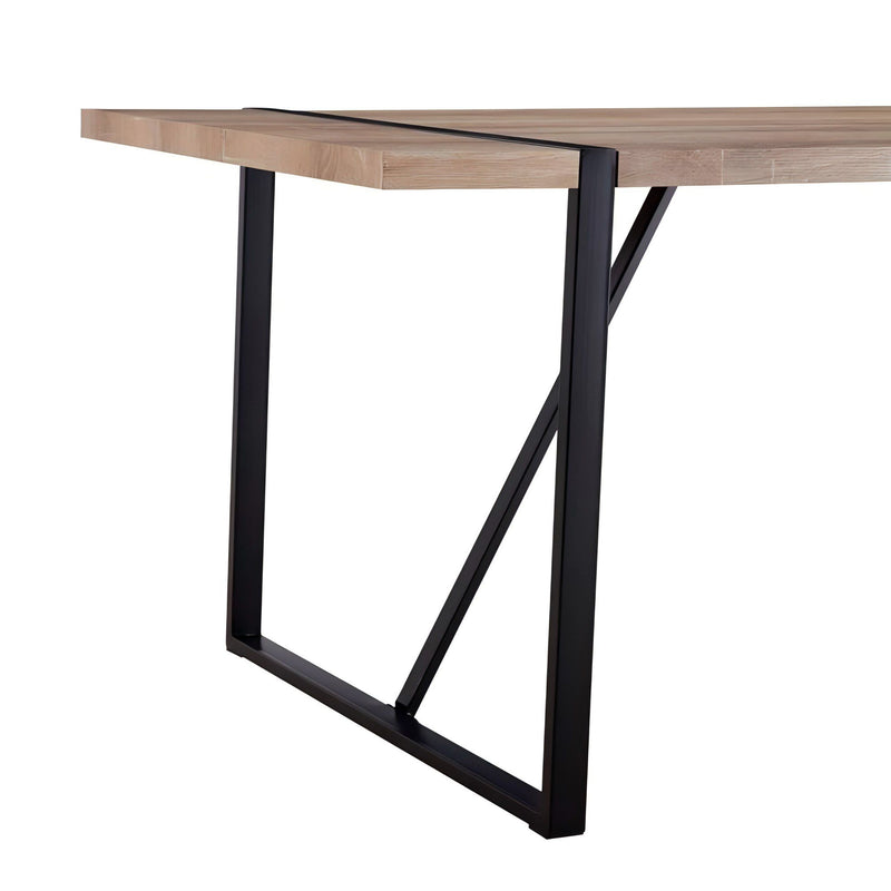 Modern Dining Table With Black Metal Legs For 4 - 6 Person