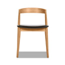 Raven - Stacking Sculpted Oak Dining Chair - Warm Natural Brown / Black