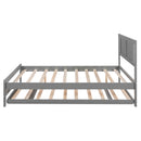 Full Size Platform Bed with Adjustable Trundle,Gray(Old SKU:SM000248AAE)