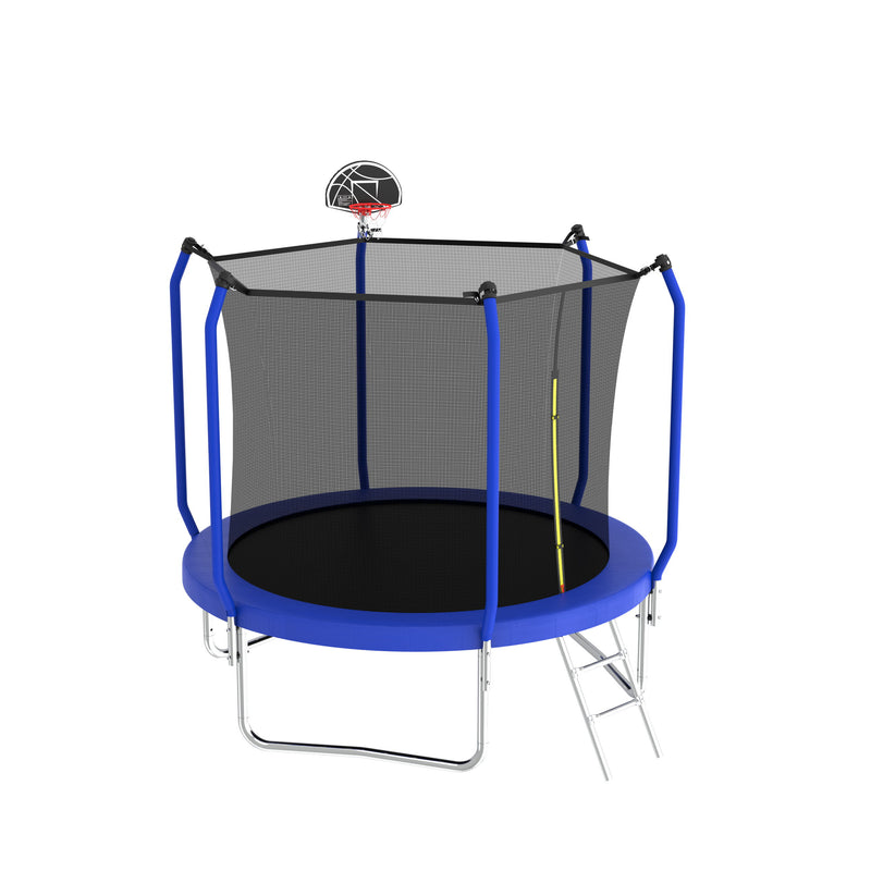 Trampoline With Basketball Hoop, Astm Approved Reinforced Type Outdoor Trampoline With Enclosure Net