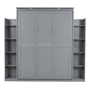 Wall Murphy Bed With Shelves And LED Lights