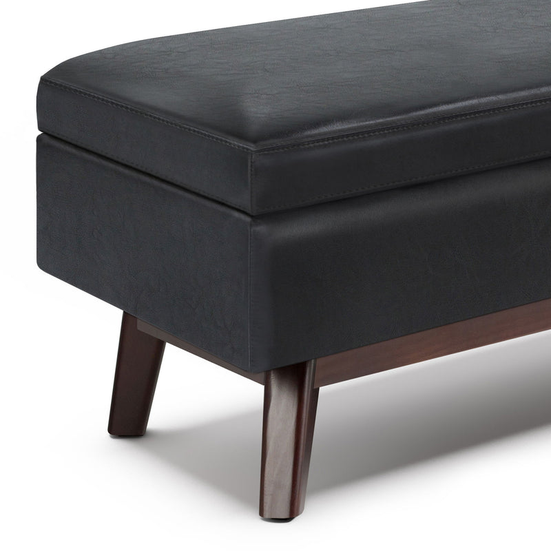 Owen - Rectangular Storage Ottoman - Midnight Black