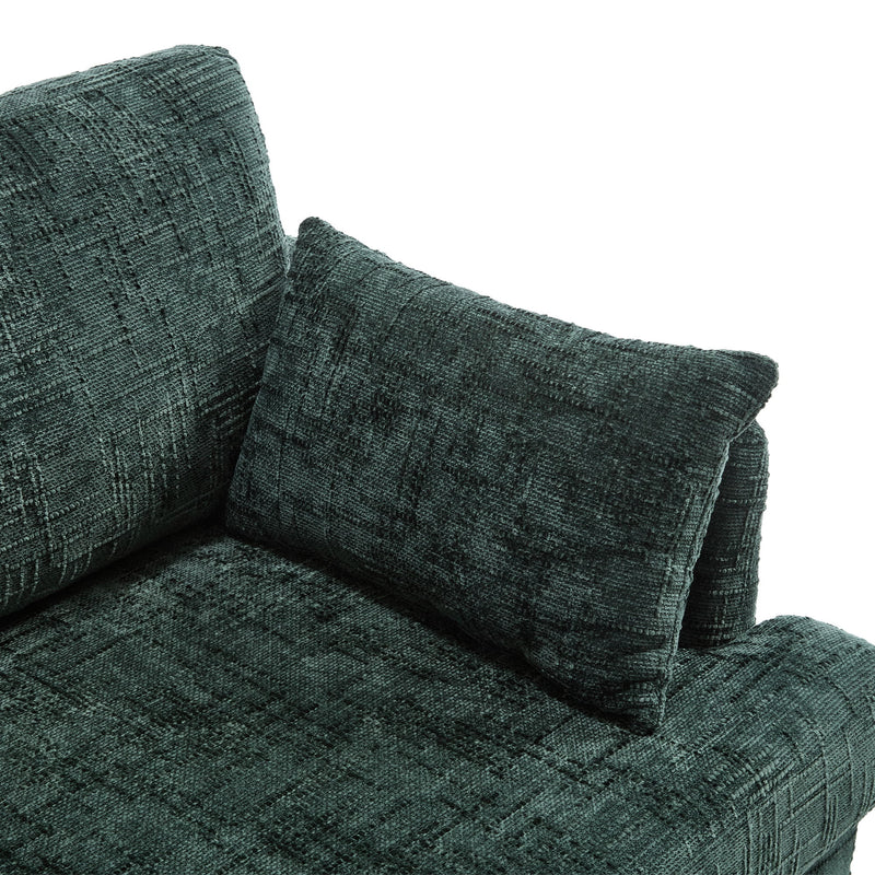 Chenille 2 Seater Sofa With LED Light, USB Charging Port, And Storage Bag