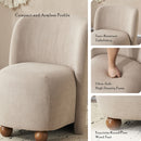 Modern Low Back Accent Upholstered Armless Living Room Chairs, Round Feet