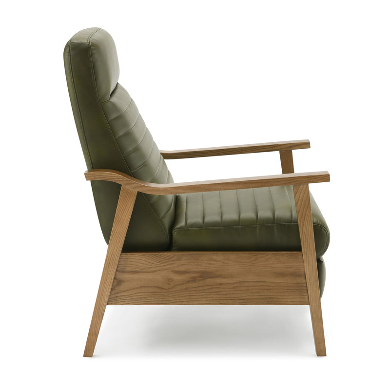 Asher - Modern Push Back Recliner With Wood Arms