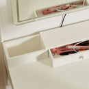 Makeup Vanity Desk With Removable Mirror And Lights, 3 Color Modes & Adjustable Brightness Dressing Table, Small Vanity Table Set With 2 Drawers For Bedroom - White