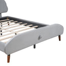 Upholstered Platform Bed With Sheep Shaped Headboard