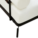 Modern Loveseat Sofa 2 Seater With USB Ports, Cylindrical Armrests