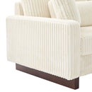 Modern Corduroy Loveseat Sofa With 4 Pillows