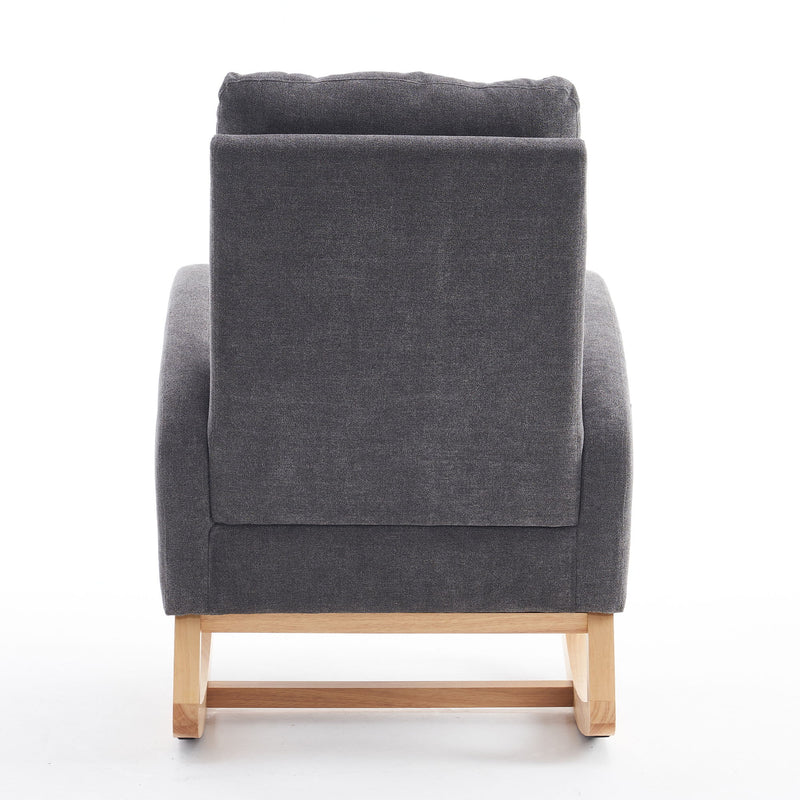 Accent Rocking Chair With Footrest, High Back