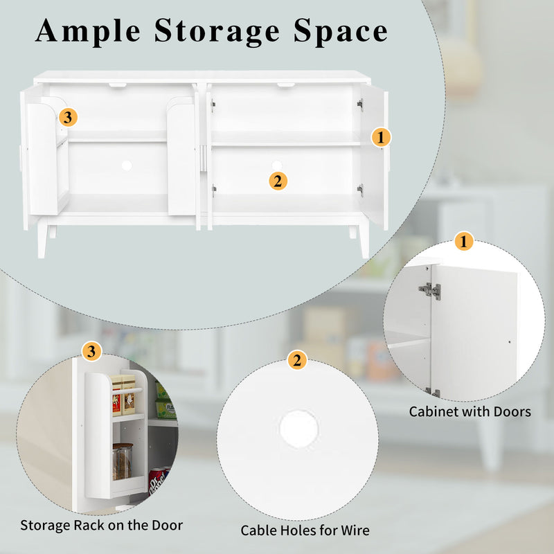 4 Door Sideboard Storage Cabinet With Door Shelf