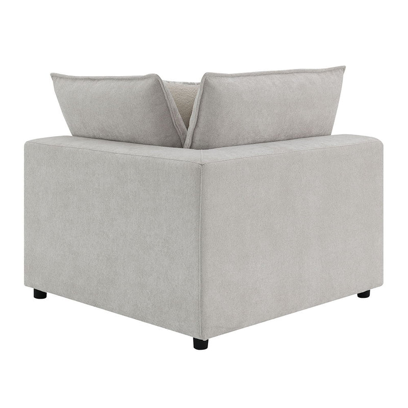 Marisa - Modular Wedge With Pillow - Beige Boucle