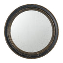 Circle Wall Mirror With Wooden Frame, Antique Classic Accent Mirror, For Living Room - Black