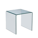 Tempered Bent Glass Sidetable, Transparent End Table, Sofa Table, Premium Glass, Multi Purpose Design - Transparent