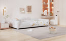 Upholstered Daybed, Sherpa Fabric Sofabed With Cloud-Shaped Backrest