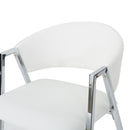 Modern Bar Stools With Low Back And Arms And Durable Metal Frame (Set of 2) - Ivory