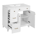 Bathroom Vanity With Sink, Soft Close Doors, Adjustable Shelves