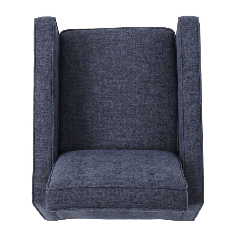 Mid-Century Modern Recliner With Button Tufted Waffle Stitch