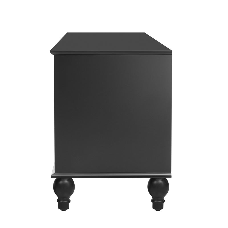 Modern TV Stand For TVs Up To 75" With Fluted Glass Doors