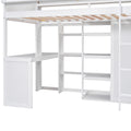 Loft Bed With Built In Desk, Storage Shelves, And Wardrobe