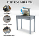 Vanity Table With LED Lights, Flip-Top Mirror And 2 Drawers, Jewelry Storage