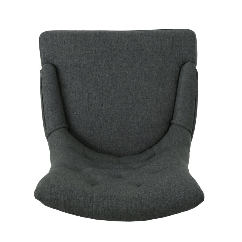 Glory Diamond Tufted Upholstered Office Chair With Rolling Casters And Sloped Arms - Dark Gray / Chrome