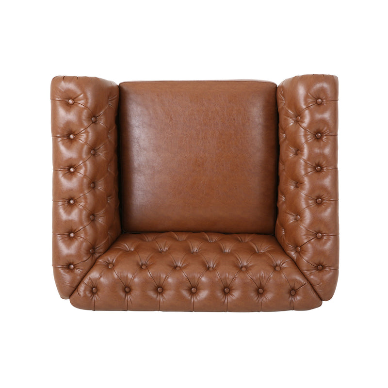 Tufted Accent Chair, Living Room - Light Brown