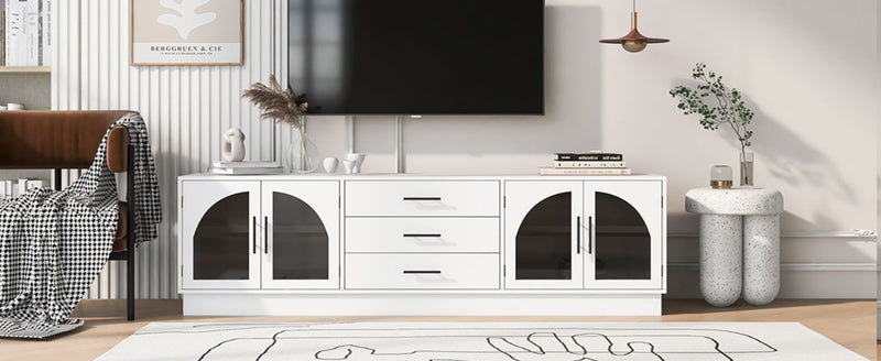Modern Minimalist TV Stand For TVs Up To 75" With Adjustable Shelves
