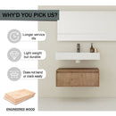Wall Mounted Bathroom Vanity With Resin Sink And Soft Close Drawer In Imitative - Imitative Oak