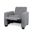 Contemporary Recliner Chair With Push Back Function And Birchwood Legs