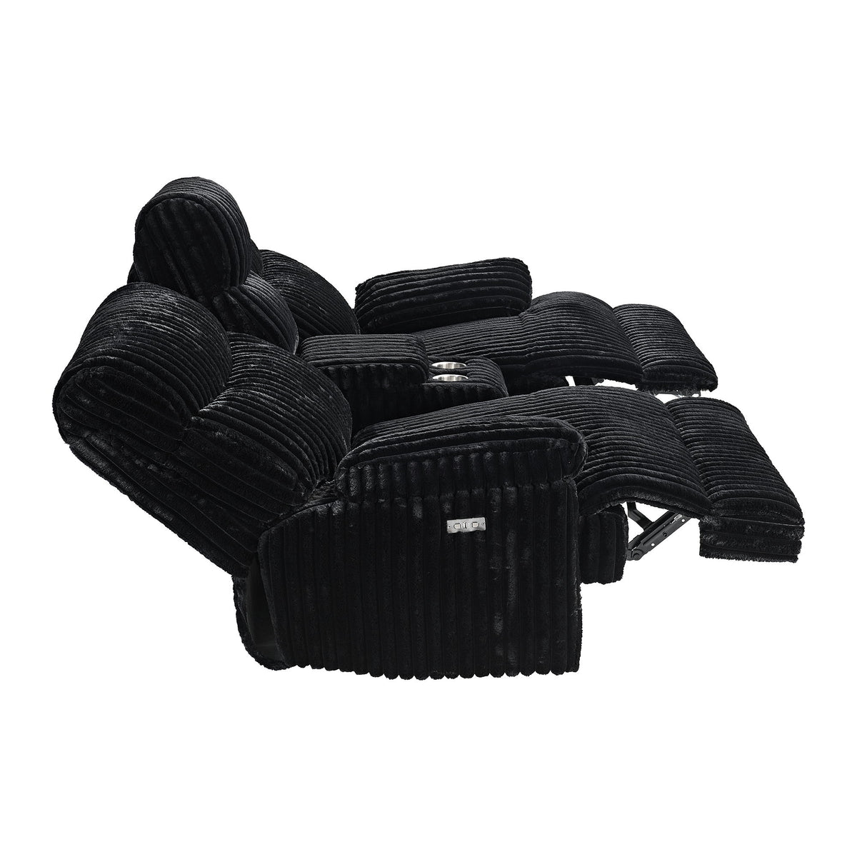 Admiral Motion Loveseat With Console in Black by Elements International, view 5