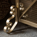 Minimalist Single Panel Iron Fireplace Screen With Diamond Design