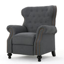 Accented Push Back Recliner Chair With Rolled Arms, Enjoy Cocooning Comfort