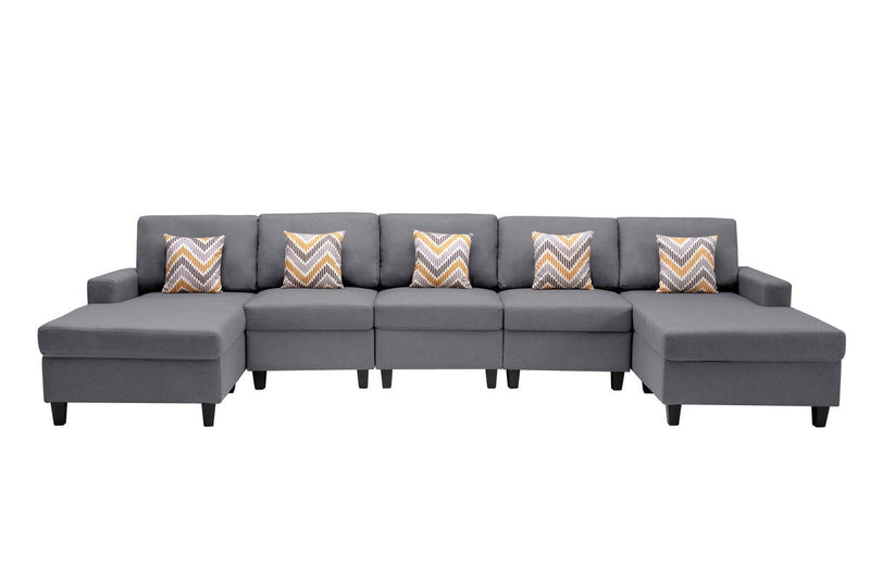 Nolan - Fabric 5 Piece Sectional Sofa With Interchangeable Legs