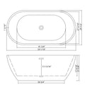 Elegant Oval Freestanding Bathtub, Overflow & Pop Up Drain