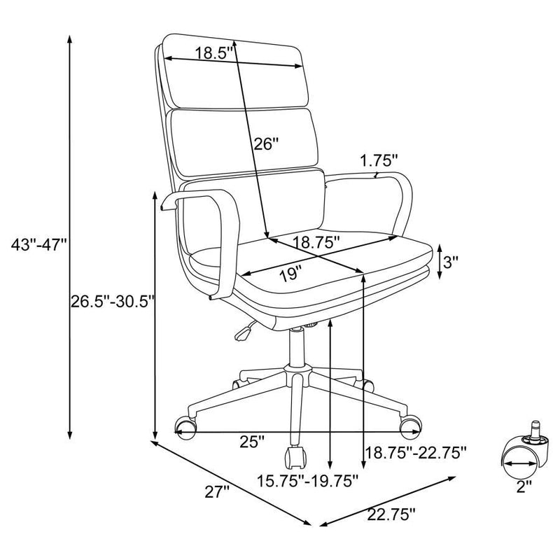Ximena - Upholstered Adjustable High Back Office Chair