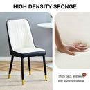 Modern 2 Tone Dining Chairs With Gold Decorated Legs (Set of 2) - White / Black