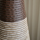 Tall Standing Designer Floor Vase Durable Artificial Rattan Elegant 2 Tone Finish Ideal Decor Accent For Living Room, Bedroom, Entryway Stylish Home Decor Statement Piece - Black / Gray