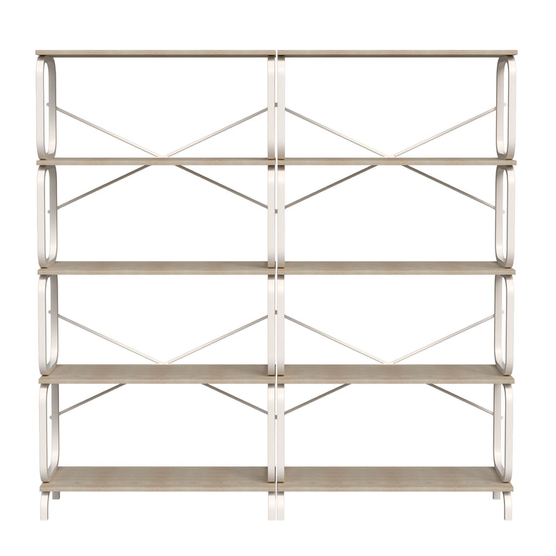 5 Tier Industrial Bookshelf, Tall Bookcase With Open Design, Vintage Storage Organizer