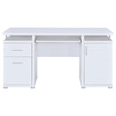 Modern Office Computer Desk With 2 Drawers, Adjustable Shelf, Slide Out Keyboard Tray