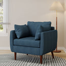 Luminate - Upholstered Fabric Club Chair With Tapered Legs And 2 Accent Pillows