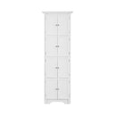 Tall Storage Cabinet With Doors And 4 Shelves For Living Room, Kitchen, Office, Bedroom, Bathroom, Modern