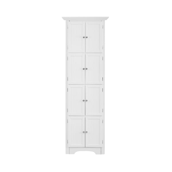 Tall Storage Cabinet With Doors And 4 Shelves For Living Room, Kitchen, Office, Bedroom, Bathroom, Modern