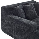 Chenille Interior Lazy Sofa Chaise Longue Armchair With 3 Pillows And Armrests